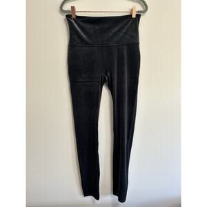 Spanx Velvet Leggings Lapris Night Navy Blue Solid Pull On Size L Pants Slim